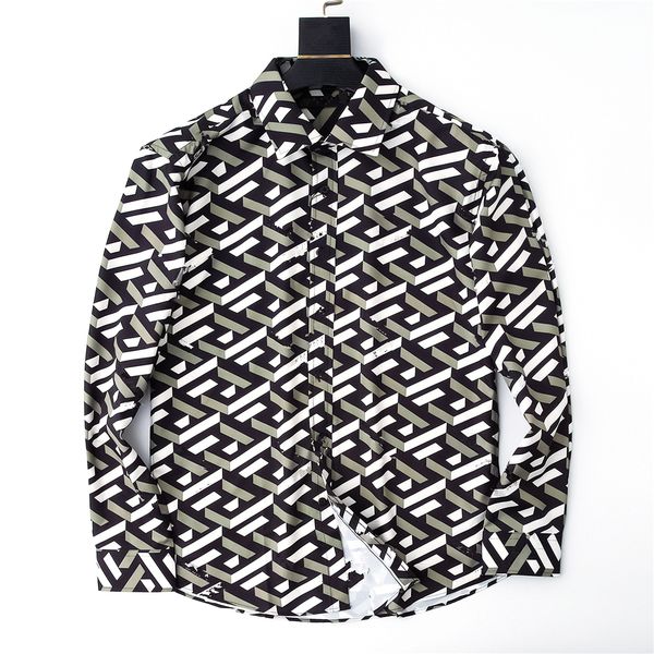 men's business shirt long sleeve printed plaid designer casual fashion brand europe and america, White;black
men's business shirt long sleeve printed plaid designer casual fashion brand europe and america, White;black