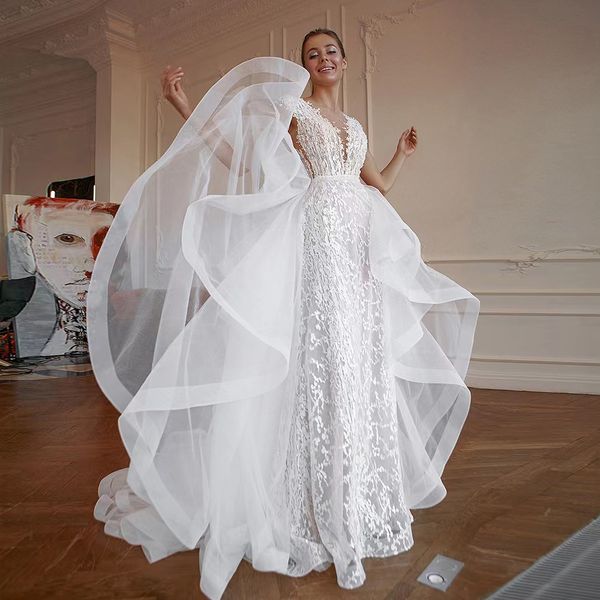 sparkling mermaid wedding dress with detachable train sleeveless bateau strapless appliques lace sequins beads hollow illusion custom made r, White
sparkling mermaid wedding dress with detachable train sleeveless bateau strapless appliques lace sequins beads hollow illusion custom made r, White