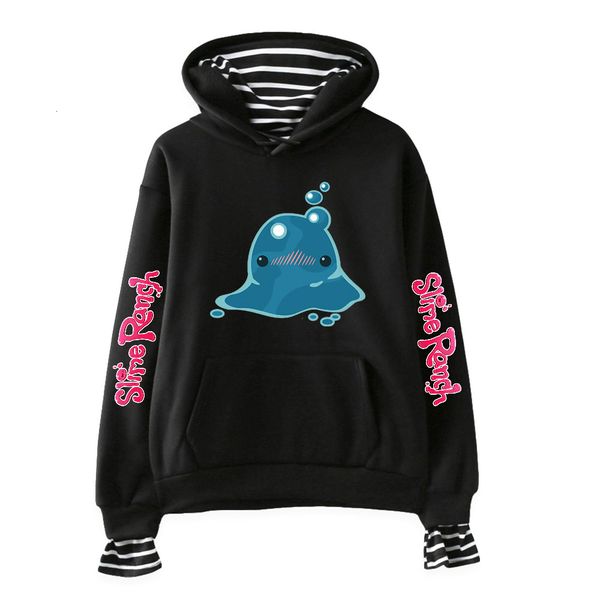 women's hoodies sweatshirts slime rancher fake two piece long sleeve sweatshirt harajuku streetwear simulation game fashion 230302, Black
women's hoodies sweatshirts slime rancher fake two piece long sleeve sweatshirt harajuku streetwear simulation game fashion 230302, Black