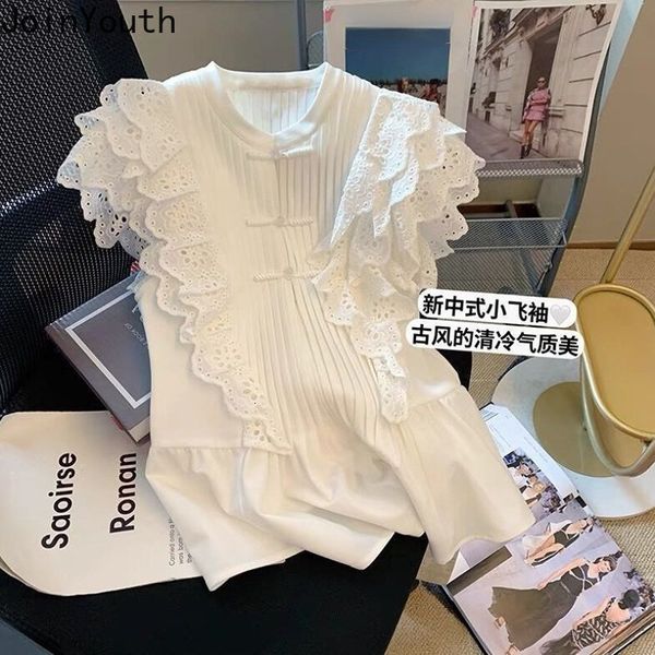womens blouses shirts oversized female fashion white blouse for women lace sleeveless vintage korean summer camisas de mujer 230302
womens blouses shirts oversized female fashion white blouse for women lace sleeveless vintage korean summer camisas de mujer 230302