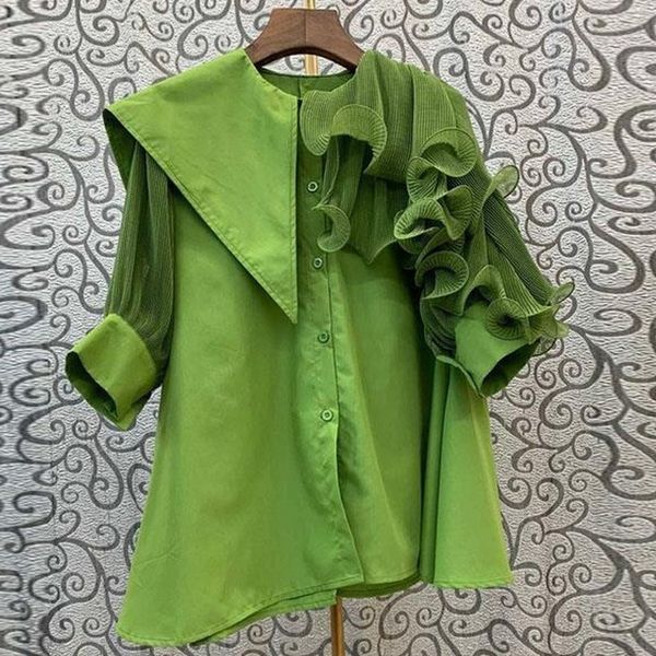 women's blouses shirts chic irregular ruffles patchwork design blusas mujer spring summer korean fashion blouse women casual loose o ne, White
women's blouses shirts chic irregular ruffles patchwork design blusas mujer spring summer korean fashion blouse women casual loose o ne, White