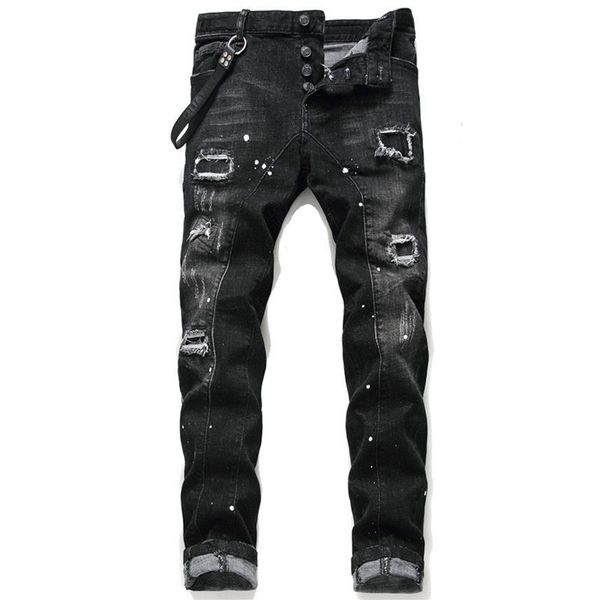 unique mens distressed ripped blue skinny jeans fashion designer slim fit washed motocycle denim pants panelled hip hop biker trou265d
unique mens distressed ripped blue skinny jeans fashion designer slim fit washed motocycle denim pants panelled hip hop biker trou265d