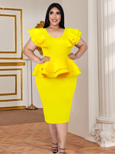 plus size dresses plus size yellow party dress women peplum o neck short sleeve robes high waist ruffle knee length evening occasion african, Black
plus size dresses plus size yellow party dress women peplum o neck short sleeve robes high waist ruffle knee length evening occasion african, Black