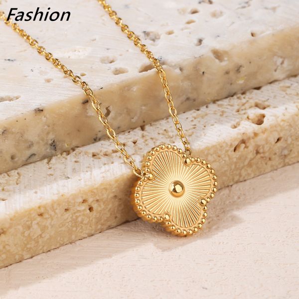 all gold clover pendant necklace bracelet stainless steel jewelry for women gift, Silver
all gold clover pendant necklace bracelet stainless steel jewelry for women gift, Silver