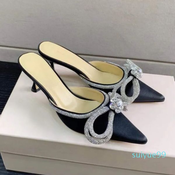 mach slippers satin bow pumps crystal embellished evening shoes 6.5cm stiletto heels sandals women medium luxury designers ankle strap dress, Black
mach slippers satin bow pumps crystal embellished evening shoes 6.5cm stiletto heels sandals women medium luxury designers ankle strap dress, Black