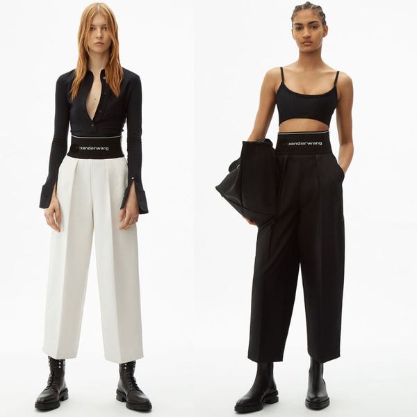 women's pants side zip versatile high-waisted letter loose straight pants cropped casual pants, Black;white
women's pants side zip versatile high-waisted letter loose straight pants cropped casual pants, Black;white