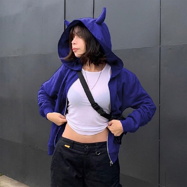 women's hoodies sweatshirts hip hop sweatshirt punk rock zipper up coat gothic cute devil horns long sleeve casual loose jacket for wom, Black
women's hoodies sweatshirts hip hop sweatshirt punk rock zipper up coat gothic cute devil horns long sleeve casual loose jacket for wom, Black
