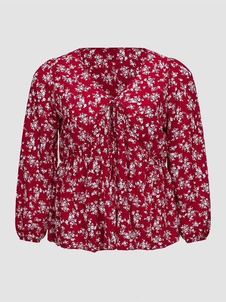 womens blouses shirts finjani plus size burgundy red blouses snowflake pattern women tshirts vneck polyester 230302, White