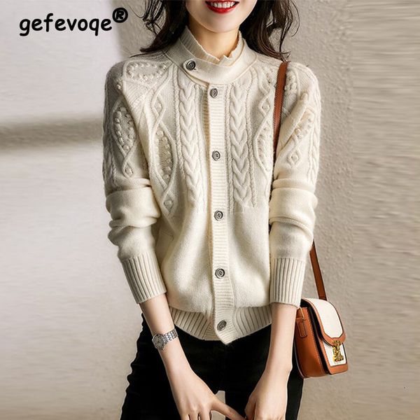 women's knits tees korean stand collar twist simple kawaii single breasted knitted cardigan coats autumn winter fashion soft sweaters f, White
women's knits tees korean stand collar twist simple kawaii single breasted knitted cardigan coats autumn winter fashion soft sweaters f, White
