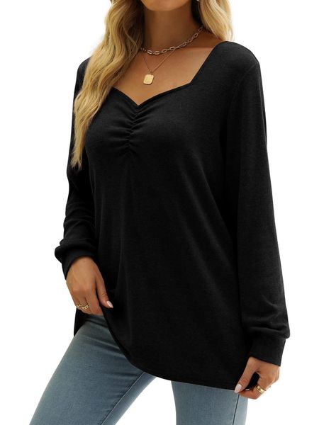 women's t-shirt shirts autumn and winter european american chest ruffled solid color long-sleeved bottoming shirt 230302, White
women's t-shirt shirts autumn and winter european american chest ruffled solid color long-sleeved bottoming shirt 230302, White