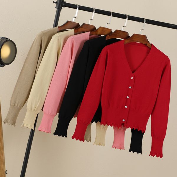 women's knits tees korean style black cropped clothing long sleeve women's coat spring jersey knit ladies cardigan female sweaters, White
women's knits tees korean style black cropped clothing long sleeve women's coat spring jersey knit ladies cardigan female sweaters, White