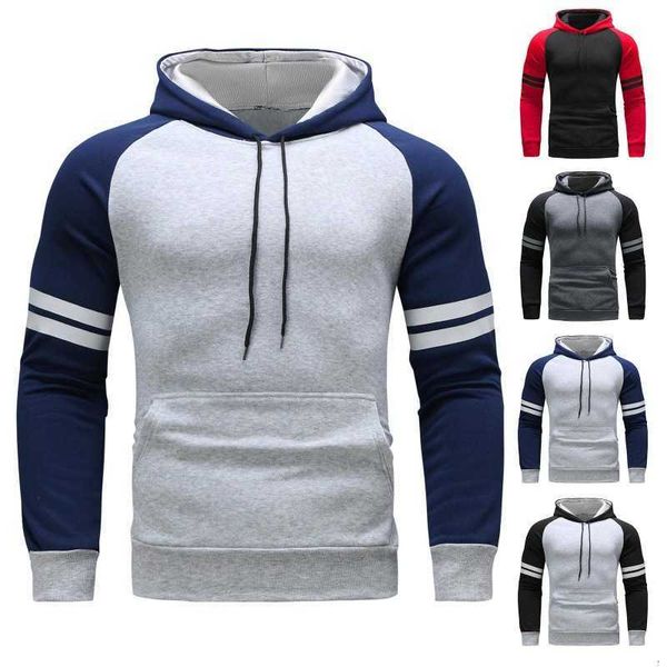 men's clothing 2022 new sports fitness autumn and winter color matching striped sweater, Black
men's clothing 2022 new sports fitness autumn and winter color matching striped sweater, Black