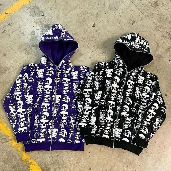 women's hoodies sweatshirts gothic skull full print design sense streetwear hip-hop hoodie women ins fashion trend loose casual zip up, Black
women's hoodies sweatshirts gothic skull full print design sense streetwear hip-hop hoodie women ins fashion trend loose casual zip up, Black