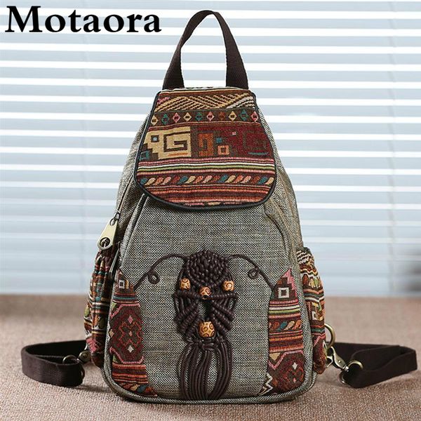 school bags motaora handmade backpack women's vintage canvas s national style geometrical printed bag female simple travel 230302
school bags motaora handmade backpack women's vintage canvas s national style geometrical printed bag female simple travel 230302