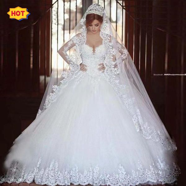sheer crew neck a line wedding dresses see through button back long sleeves appliques new vintage lace wedding dresses vestios de novia brid, White
sheer crew neck a line wedding dresses see through button back long sleeves appliques new vintage lace wedding dresses vestios de novia brid, White