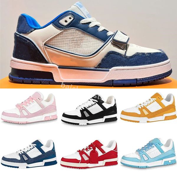 2023 luxury mens casual shoes fashion womens logo embossed trainer sneaker green denim sky blue white grey pink 36-45 b8
2023 luxury mens casual shoes fashion womens logo embossed trainer sneaker green denim sky blue white grey pink 36-45 b8