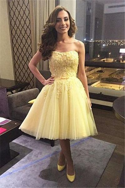 cute yellow homecoming dresses strapless a line backless ruffles short knee length cocktail prom gowns women arabic evening prom dress bc152, Blue;pink
cute yellow homecoming dresses strapless a line backless ruffles short knee length cocktail prom gowns women arabic evening prom dress bc152, Blue;pink