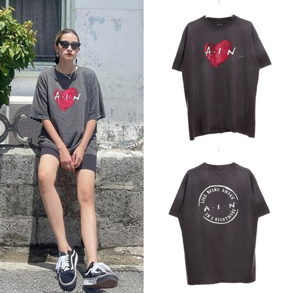 23ss spring summer tee japan love heart vintage print t shirt men women fashion street casual cotton tshirt, Black;brown
23ss spring summer tee japan love heart vintage print t shirt men women fashion street casual cotton tshirt, Black;brown