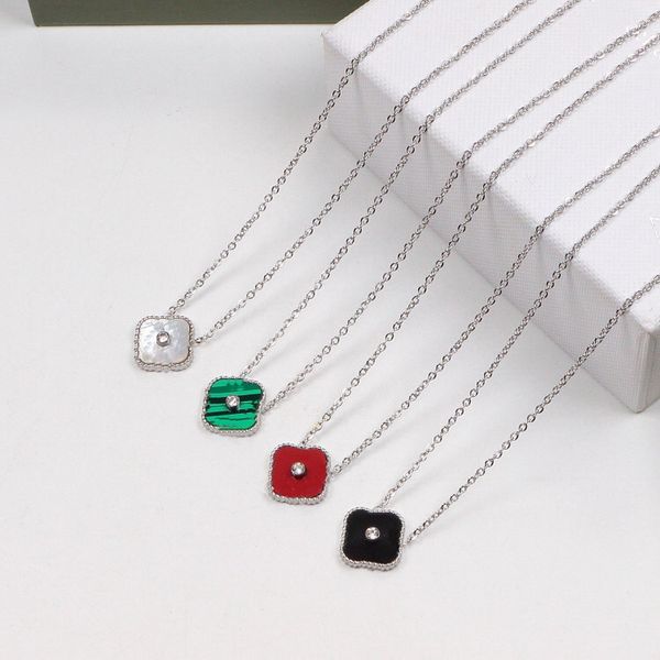 fashion classic 4/four leaf clover necklaces pendants shell pearl stainless steel plated 18k women&girl valentine's mother's day e, Silver
fashion classic 4/four leaf clover necklaces pendants shell pearl stainless steel plated 18k women&girl valentine's mother's day e, Silver