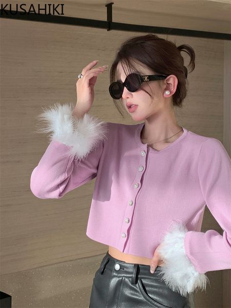 women's knits tees kusahiki fashion feathers pactwork long sleeve o-neck cardigan women autumn single breasted short knitwear coat fema, White
women's knits tees kusahiki fashion feathers pactwork long sleeve o-neck cardigan women autumn single breasted short knitwear coat fema, White