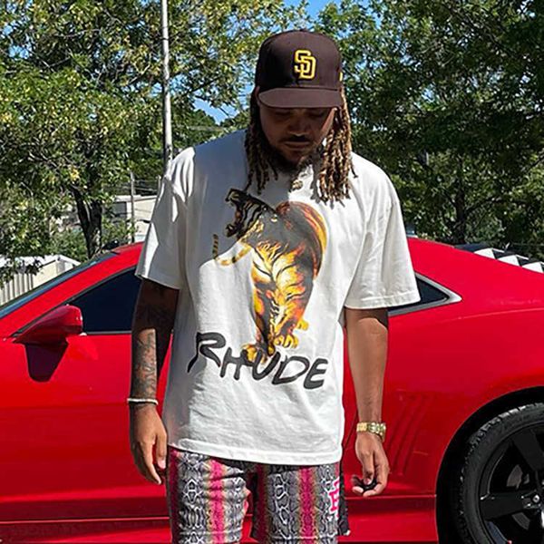 rhude tiger print short-sleeved american high-street hip-hop loose casual versatile round-neck couple t-shirt men's fashion, White;black
rhude tiger print short-sleeved american high-street hip-hop loose casual versatile round-neck couple t-shirt men's fashion, White;black