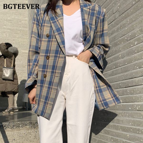 women's suits blazers bgteever stylish loose double breasted women plaid blazer autumn vintage notched collar female suit jacket good f, White;black
women's suits blazers bgteever stylish loose double breasted women plaid blazer autumn vintage notched collar female suit jacket good f, White;black
