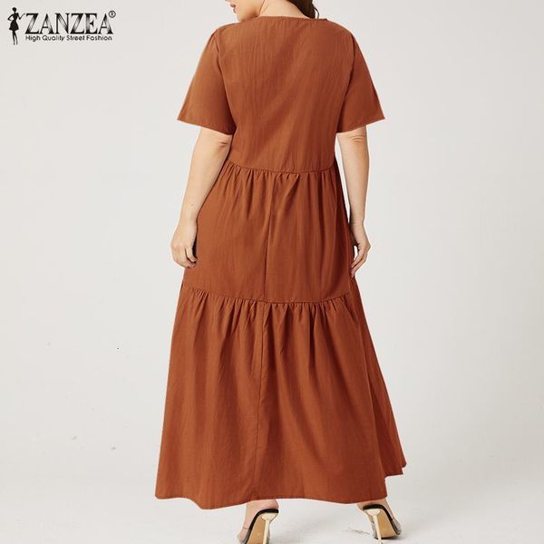 plus size dresses zanzea stylish women plus size dress kaftan vintage sundress femme clothing robe ruffles casual short sleeve party vestido, Black
plus size dresses zanzea stylish women plus size dress kaftan vintage sundress femme clothing robe ruffles casual short sleeve party vestido, Black