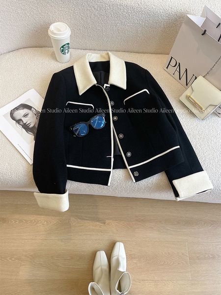 womens jackets contrast color patchwork women classic jacket coat lapel roll up hem autumn winter lady short outwear harajuku single breaste, Black;brown
womens jackets contrast color patchwork women classic jacket coat lapel roll up hem autumn winter lady short outwear harajuku single breaste, Black;brown