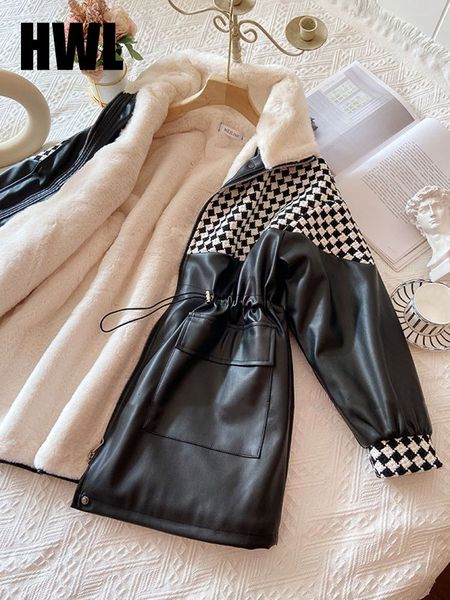 women's leather faux leather women's jackets winter sheepskin pu leather jacket women mid-length velvet cashmere parka winter faux, Black
women's leather faux leather women's jackets winter sheepskin pu leather jacket women mid-length velvet cashmere parka winter faux, Black
