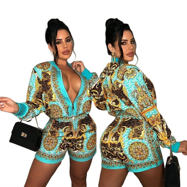 k7142 fashion autumn printed tracksuits for womens long sleeve cardigan zipper and casual sports shorts brand 2 piece sets, Gray
k7142 fashion autumn printed tracksuits for womens long sleeve cardigan zipper and casual sports shorts brand 2 piece sets, Gray