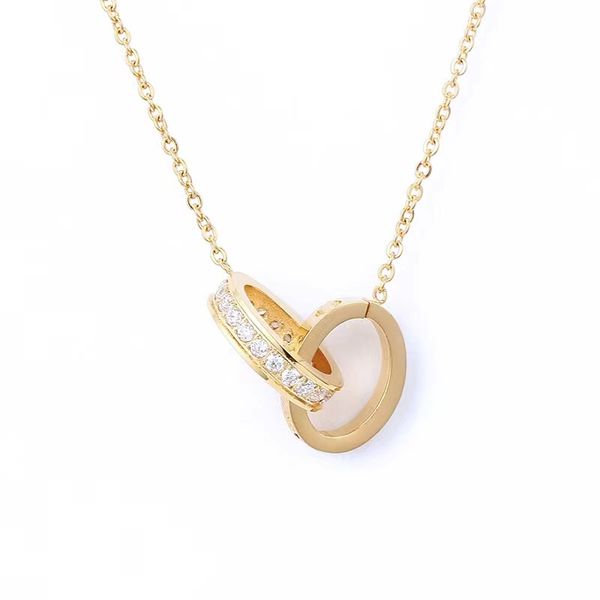 r womens necklace classic luxury necklaces clover necklace round gold necklace double ring pendant stainless steel ring chain gift for valen, Silver
r womens necklace classic luxury necklaces clover necklace round gold necklace double ring pendant stainless steel ring chain gift for valen, Silver