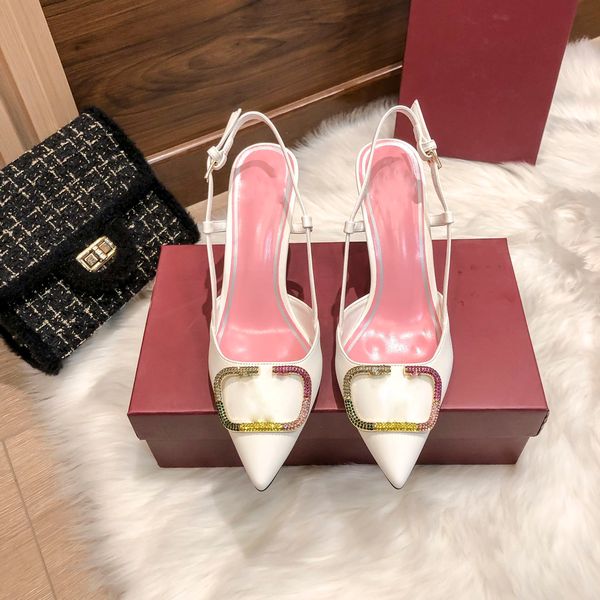 2023 new pointed toe stiletto sandals female hollow metal v-buckle baotou leather high-heeled shoes, Black
2023 new pointed toe stiletto sandals female hollow metal v-buckle baotou leather high-heeled shoes, Black