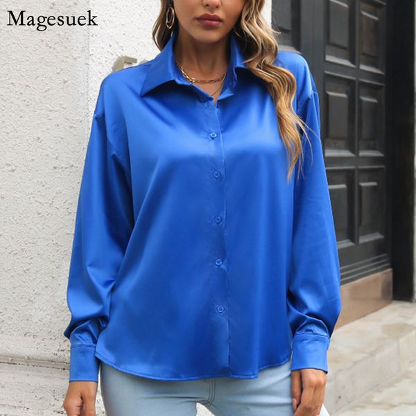 women's blouses shirts fashion blue satin blouse women office long sleeve loose silk blouses women casual solid elegant vintage woman, White
women's blouses shirts fashion blue satin blouse women office long sleeve loose silk blouses women casual solid elegant vintage woman, White