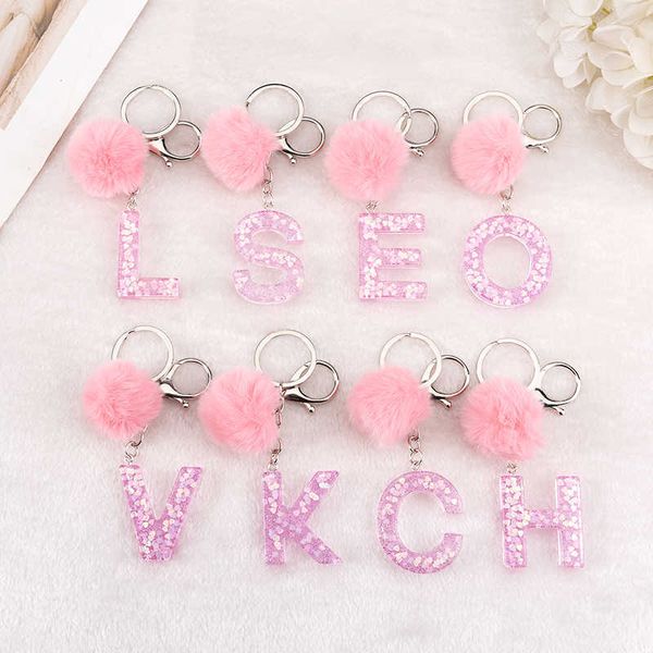 key rings 1pc keyring pink color english letter keychain with puffer ball 26 english word glitter resin a to q handbag charms for woman r230, Slivery;golden
key rings 1pc keyring pink color english letter keychain with puffer ball 26 english word glitter resin a to q handbag charms for woman r230, Slivery;golden