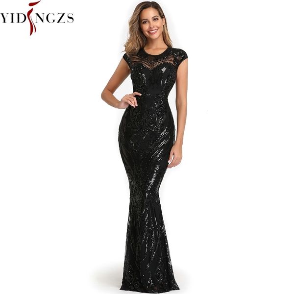 party dresses yidingzs elegant black sequins evening dress backless beads long evening party dress 230302, White;black
party dresses yidingzs elegant black sequins evening dress backless beads long evening party dress 230302, White;black