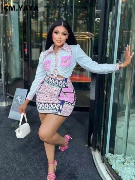 two piece dress cmyaya vintage 3d geometrial printed women long sleeve shirt and bodycon midi mini skirt suit street ins 2 set outfit 230302, White
two piece dress cmyaya vintage 3d geometrial printed women long sleeve shirt and bodycon midi mini skirt suit street ins 2 set outfit 230302, White