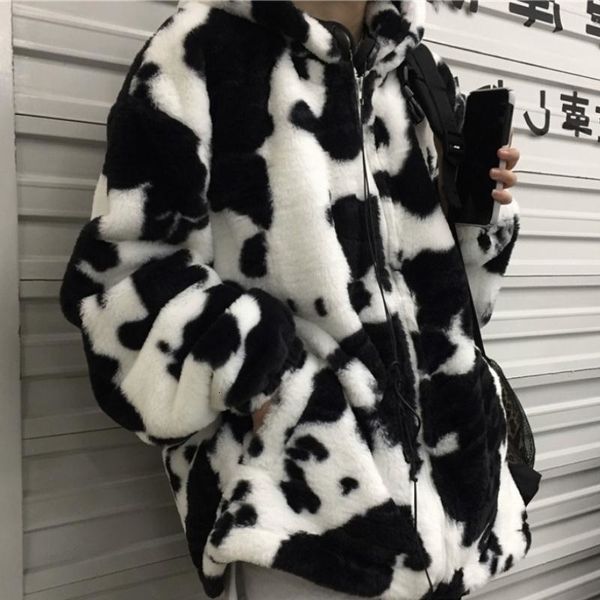 women's jackets winter fleece furry teddy coat harajuku milk cow print faux fur jacket vintage hip hop warm streetwear 230302, Black;brown
women's jackets winter fleece furry teddy coat harajuku milk cow print faux fur jacket vintage hip hop warm streetwear 230302, Black;brown