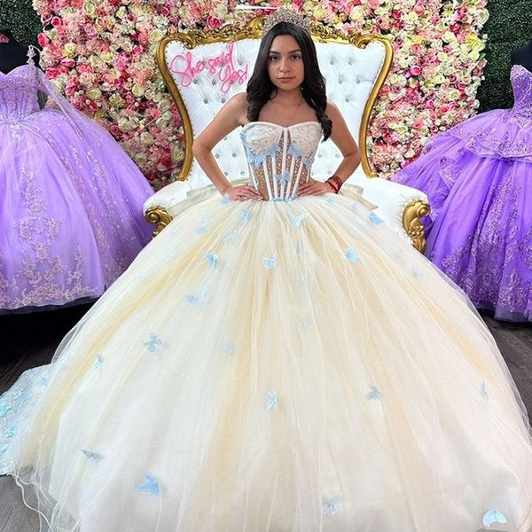 light yellow off the shoulder quinceanera dresses ball gown beading appliques lace bow back corset for sweet 15 girls party, Blue;red
light yellow off the shoulder quinceanera dresses ball gown beading appliques lace bow back corset for sweet 15 girls party, Blue;red