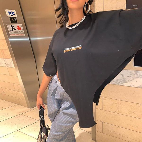 women's t shirts simenual letter print urban style casual oversized streetwear short sleeve women crop fashion tees, White
women's t shirts simenual letter print urban style casual oversized streetwear short sleeve women crop fashion tees, White