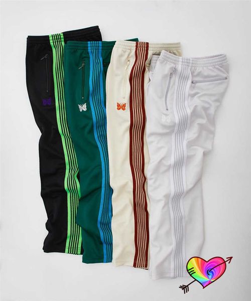 men's pants 2022 mixed color needles pants men women multicolor stripes 1 1 needles track pants embroidered butterfly awge trousers t23, Black
men's pants 2022 mixed color needles pants men women multicolor stripes 1 1 needles track pants embroidered butterfly awge trousers t23, Black