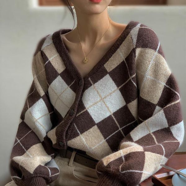 women's knits tees deeptown y2k oversize women's knitted jacket vintage argyle cardigan sweater korean style plaid single breasted, White
women's knits tees deeptown y2k oversize women's knitted jacket vintage argyle cardigan sweater korean style plaid single breasted, White