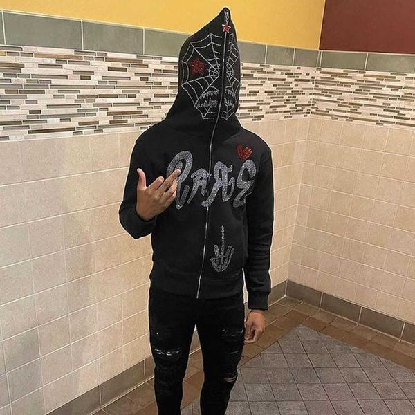 men's hoodies y2k full zip up hoodie men autumn winter gothic rhinestones web sweatshirt hip hop grunge skeleton oversized jacket xl, Black
men's hoodies y2k full zip up hoodie men autumn winter gothic rhinestones web sweatshirt hip hop grunge skeleton oversized jacket xl, Black