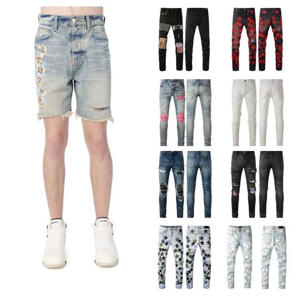 designer for high street mens embroidery pants womens purple oversize ripped patch denim straight streetwear slim legged washed jeans, Blue
designer for high street mens embroidery pants womens purple oversize ripped patch denim straight streetwear slim legged washed jeans, Blue
