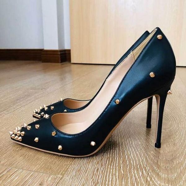 women red bottom shoes classic black matte pointed toe high heel shoes fashion metal studs spikes ladies slip on party dress stiletto pumps
women red bottom shoes classic black matte pointed toe high heel shoes fashion metal studs spikes ladies slip on party dress stiletto pumps