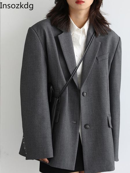 women's suits blazers lnsozkdg office lady grey oversized blazer women jacket korea casual blazers coat work suit femme outerwear 23030, White;black
women's suits blazers lnsozkdg office lady grey oversized blazer women jacket korea casual blazers coat work suit femme outerwear 23030, White;black