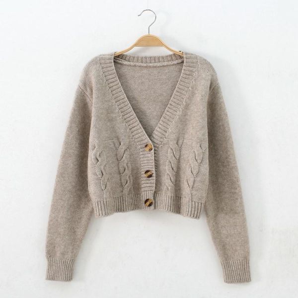 women's knits tees autumn winter short high waist solid color sweater women single-breasted knit cardigan small sweter women jacket fem, White
women's knits tees autumn winter short high waist solid color sweater women single-breasted knit cardigan small sweter women jacket fem, White