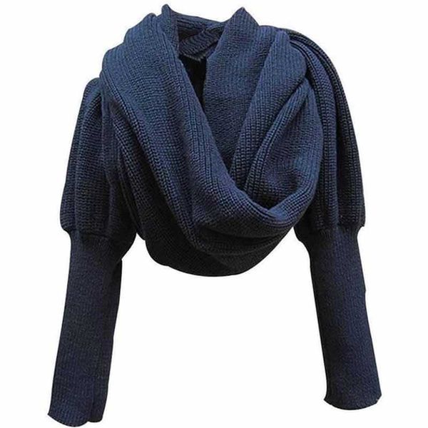 scarves fashion winter warm solid color knitted wrap scarf crochet thick shawl cape with sleeve for women and men scarf with leeves l230302, Blue;gray
scarves fashion winter warm solid color knitted wrap scarf crochet thick shawl cape with sleeve for women and men scarf with leeves l230302, Blue;gray