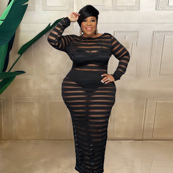 plus size dresses size fall clothes for women long sleeve lace maxi mesh backless black party wholesale drop 230302
plus size dresses size fall clothes for women long sleeve lace maxi mesh backless black party wholesale drop 230302