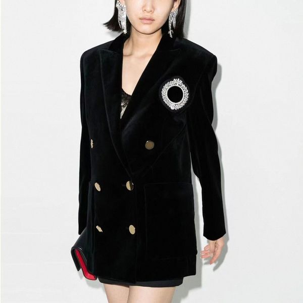 designer womens jackets outwear ladies coat velvet long suit badge black letter style coat casual long sleeve jacket fashion b letter coats, Black;brown
designer womens jackets outwear ladies coat velvet long suit badge black letter style coat casual long sleeve jacket fashion b letter coats, Black;brown