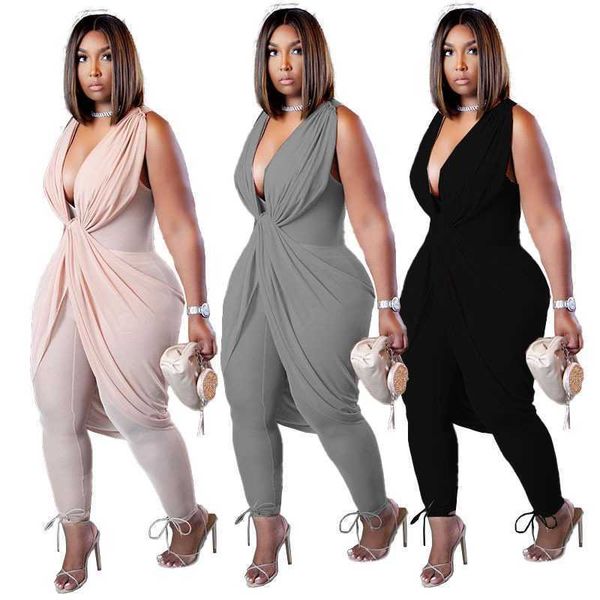 retail plus size womens designer jumpsuit sleeveless solid color rompers fat laides milk silk temperament clothing, Black
retail plus size womens designer jumpsuit sleeveless solid color rompers fat laides milk silk temperament clothing, Black